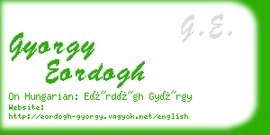 gyorgy eordogh business card