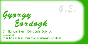 gyorgy eordogh business card
